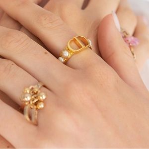 Authentic Dior CD logo pearl ring!! Size 6